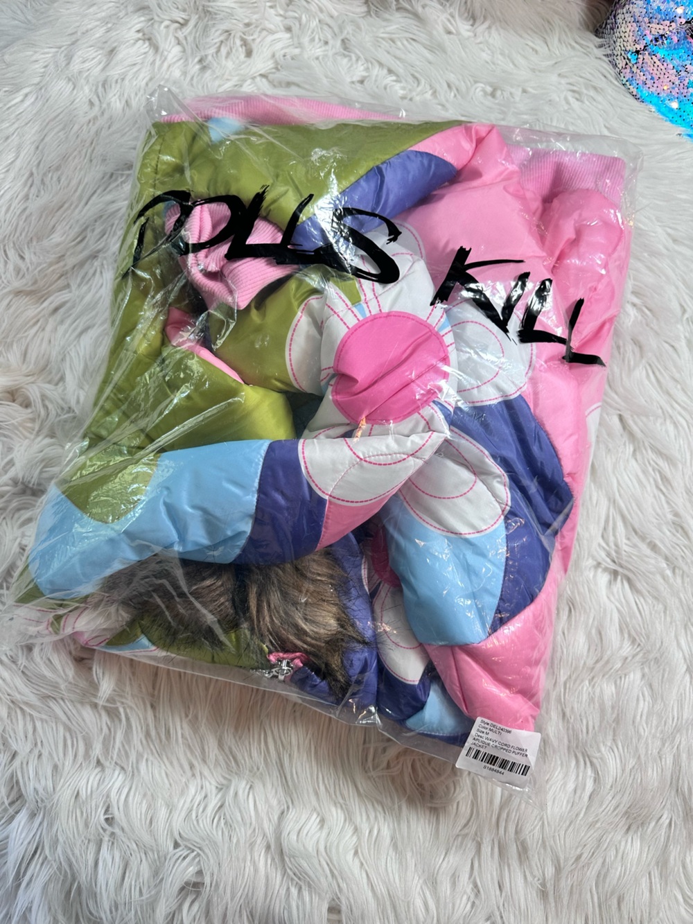 Dolls Kill • x Delia’s Show & Tell Colorful Floral Quilted Puffer Jacket - Picture 3 of 16